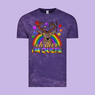 Lgbtq+ Oh Deer I'm Queer Vintage Tee Designed By Bundleandbundleshop