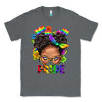 Charcoal Heather LGBTQ+ Messy Bun Mom Pride With Flower Classic Tee - BundleAndBundleShop