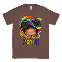 Chestnut LGBTQ+ Messy Bun Mom Pride With Flower Classic Tee - BundleAndBundleShop