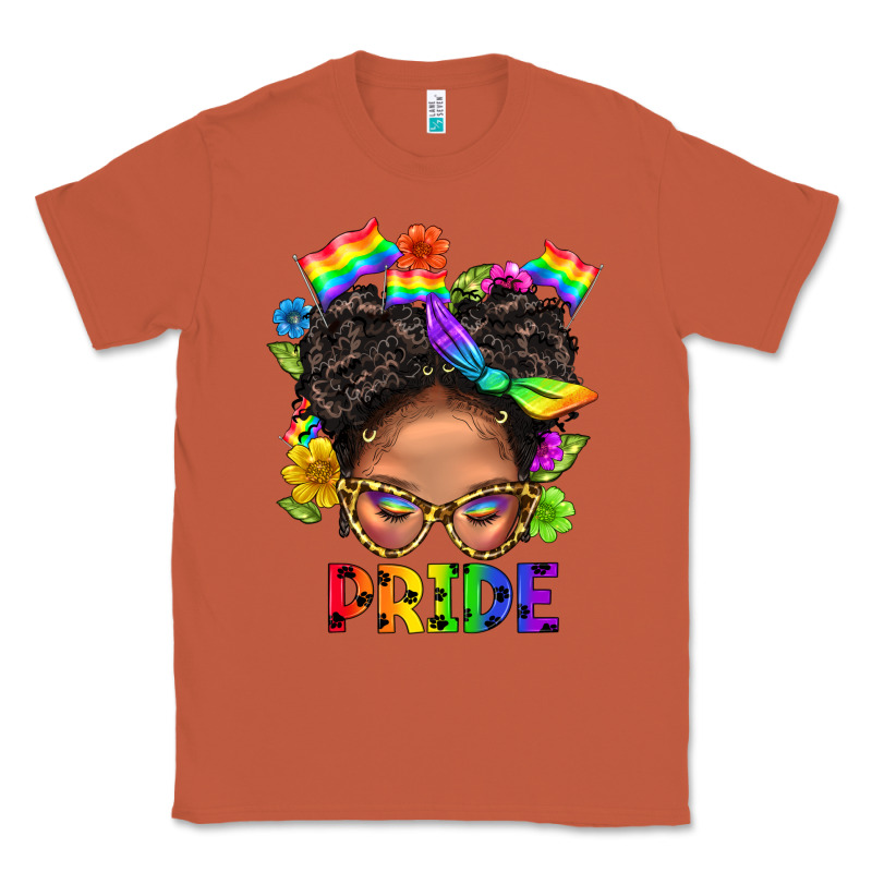 Lgbtq+ Messy Bun Mom Pride With Flower Classic Tee by BundleAndBundleShop | Teevron