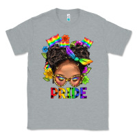 Heather Grey LGBTQ+ Messy Bun Mom Pride With Flower Classic Tee - BundleAndBundleShop