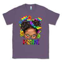 Lavender LGBTQ+ Messy Bun Mom Pride With Flower Classic Tee - BundleAndBundleShop