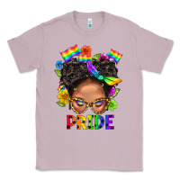 Lilac LGBTQ+ Messy Bun Mom Pride With Flower Classic Tee - BundleAndBundleShop
