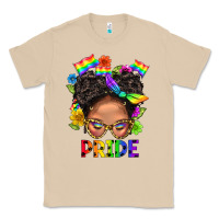 Mushroom LGBTQ+ Messy Bun Mom Pride With Flower Classic Tee - BundleAndBundleShop