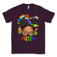 Plum LGBTQ+ Messy Bun Mom Pride With Flower Classic Tee - BundleAndBundleShop