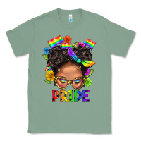 Sage LGBTQ+ Messy Bun Mom Pride With Flower Classic Tee - BundleAndBundleShop