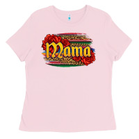 Bubblegum Pink Latina mama with serape and roses Ladies Tee - Jasminsmagicworld