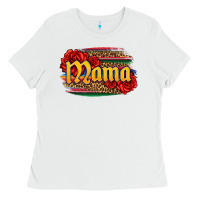 White Latina mama with serape and roses Ladies Tee - Jasminsmagicworld