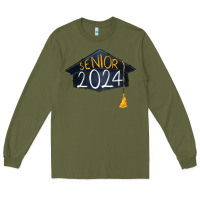 Army Green senior 2024 graduation Long Sleeve Tee - RanaPortraitStore