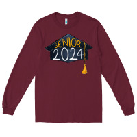 Burgundy senior 2024 graduation Long Sleeve Tee - RanaPortraitStore