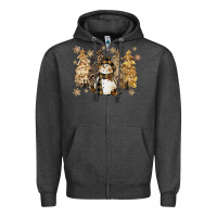 Charcoal Heather snowman with christmas trees 11inches Zipper Hoodie - CowGirlArtShop
