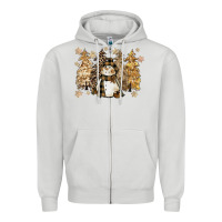 Dove Grey snowman with christmas trees 11inches Zipper Hoodie - CowGirlArtShop