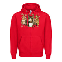 Red snowman with christmas trees 11inches Zipper Hoodie - CowGirlArtShop