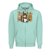 Seafoam snowman with christmas trees 11inches Zipper Hoodie - CowGirlArtShop