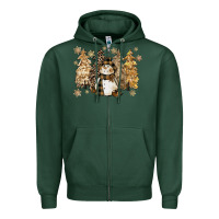 Sports Green snowman with christmas trees 11inches Zipper Hoodie - CowGirlArtShop
