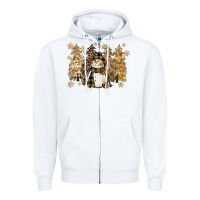 White snowman with christmas trees 11inches Zipper Hoodie - CowGirlArtShop