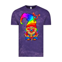 Cloud Purple LGBTQ+ Pride Gnome With Heart Balloon Vintage Tee - BundleAndBundleShop