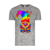 Cloud Rock LGBTQ+ Pride Gnome With Heart Balloon Vintage Tee - BundleAndBundleShop