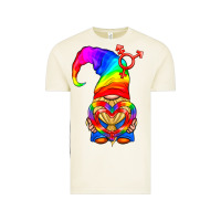 Vintage Arctic LGBTQ+ Pride Gnome With Heart Balloon Vintage Tee - BundleAndBundleShop