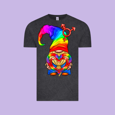 Lgbtq+ Pride Gnome With Heart Balloon Vintage Tee Designed By Bundleandbundleshop