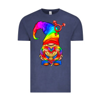 Vintage Denim LGBTQ+ Pride Gnome With Heart Balloon Vintage Tee - BundleAndBundleShop