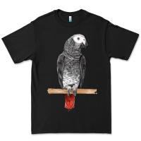 Black African Gray Parrot Bird Premium Tee - LillyAllenDesigns