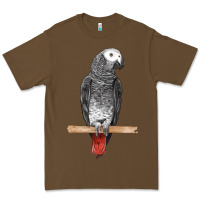 Cacao African Gray Parrot Bird Premium Tee - LillyAllenDesigns