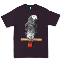 Plum African Gray Parrot Bird Premium Tee - LillyAllenDesigns