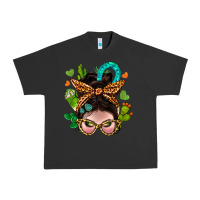 Pigment Black Western  Messy Bun With Cactus Urban Heavy Tee - BundleAndBundleShop