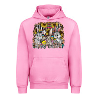 Fuchsia Pink Happy Easter Urban Hoodie - CowhideDigitalArt