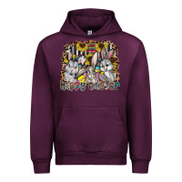 Mauve Wine Happy Easter Urban Hoodie - CowhideDigitalArt