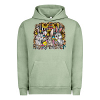 Pigment Oil Green Happy Easter Urban Hoodie - CowhideDigitalArt