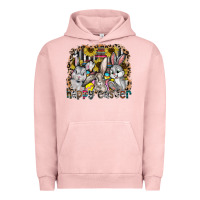 Pigment Salmon Happy Easter Urban Hoodie - CowhideDigitalArt