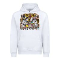 White Happy Easter Urban Hoodie - CowhideDigitalArt