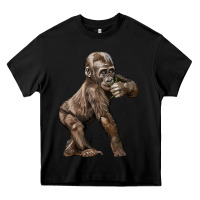 Black Baby Gorilla Heavy Core Tee - LillyAllenDesigns