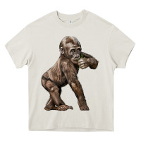 Cream Baby Gorilla Heavy Core Tee - LillyAllenDesigns