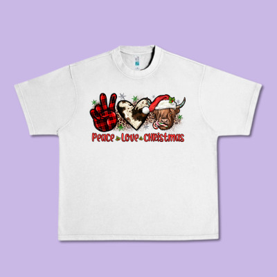 Peace Love Christmas Urban Heavy Tee Designed By Jahusdesignshop