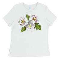 White Hawthorn Flower Illustrations Ladies Tee - LillyAllenDesigns