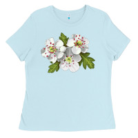 Baby Blue Hawthorn Flower Illustrations Ladies Tee - LillyAllenDesigns