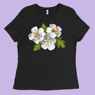 Hawthorn Flower Illustrations Ladies Tee Designed By Lillyallendesigns