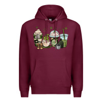 Burgundy us army coffee cups Premium Hoodie - OliviaCreatesArt