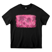 Black Distressed breast cancer background Heavy Core Tee - Jasminsmagicworld