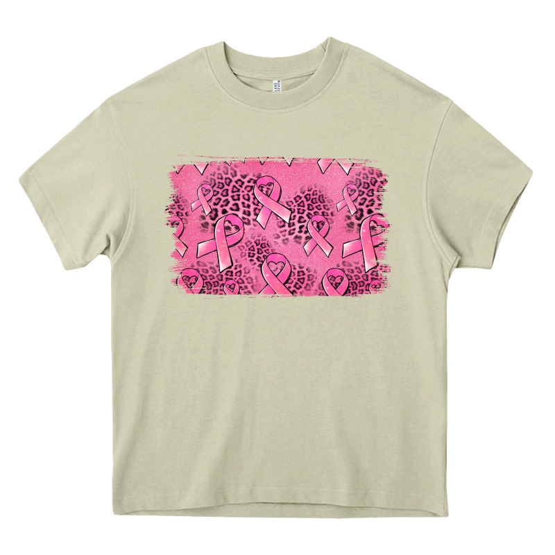 Distressed Breast Cancer Background Heavy Core Tee by Jasminsmagicworld | Teevron