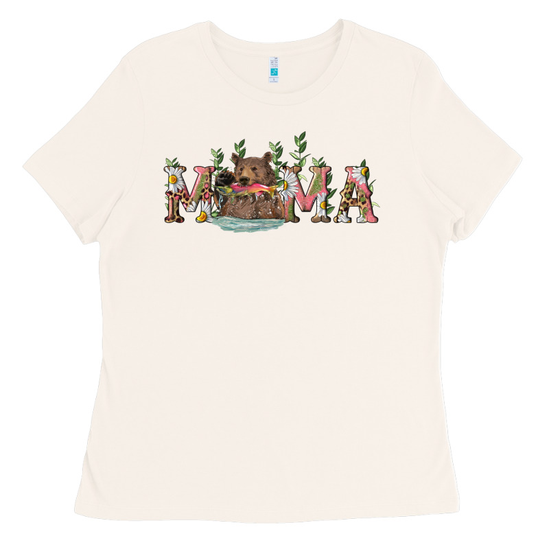Mama With Bear And Daisy Ladies Tee by RanaPortraitStore | Teevron
