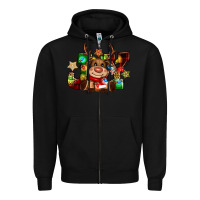 Black reindeer joy christmas Zipper Hoodie - CowGirlArtShop