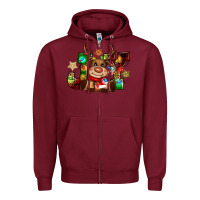 Burgundy reindeer joy christmas Zipper Hoodie - CowGirlArtShop