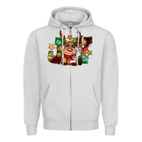 Dove Grey reindeer joy christmas Zipper Hoodie - CowGirlArtShop