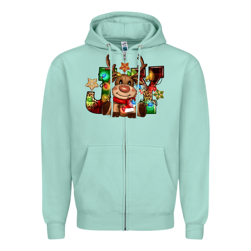 Reindeer Joy Christmas Zipper Hoodie by CowGirlArtShop | Teevron