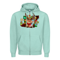 Seafoam reindeer joy christmas Zipper Hoodie - CowGirlArtShop