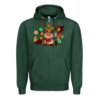 Sports Green reindeer joy christmas Zipper Hoodie - CowGirlArtShop